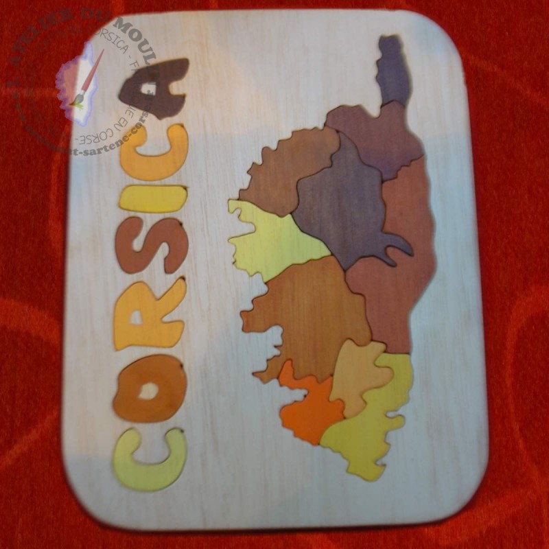 Puzzle tableau avec les régions de Corse