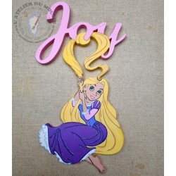 Prénom décoré avec la princesse Raiponce
