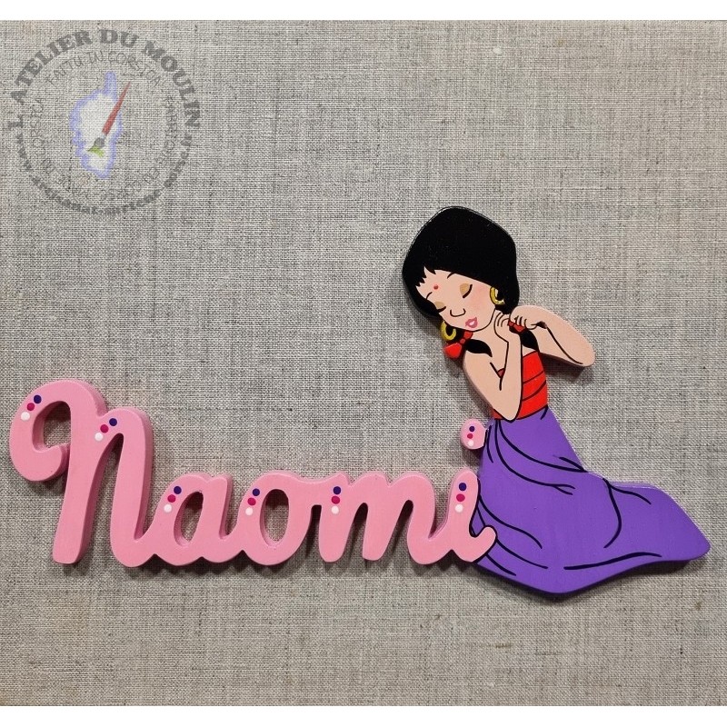 Plaque de porte livre de la jungle avec Shanti la copine de Mowgli