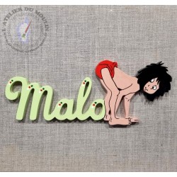 Plaque porte Mowgli du livre de la jungle