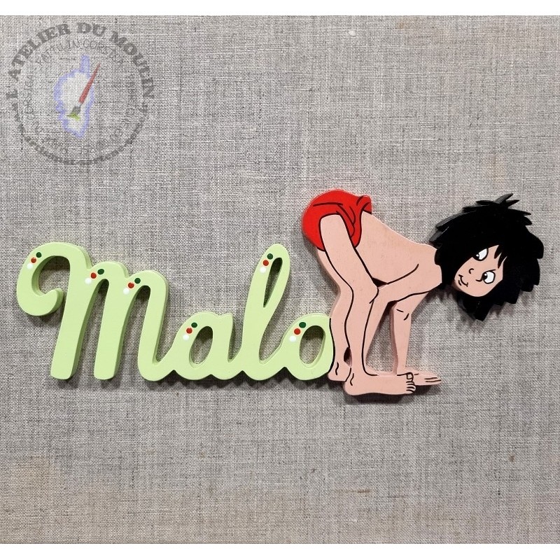 Plaque porte Mowgli du livre de la jungle