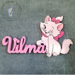 Plaque de Porte Marie avec un noeud rose antique et un prénom rose dragée