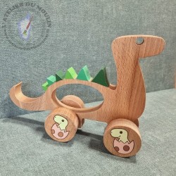 Dinosaure en bois à pousser