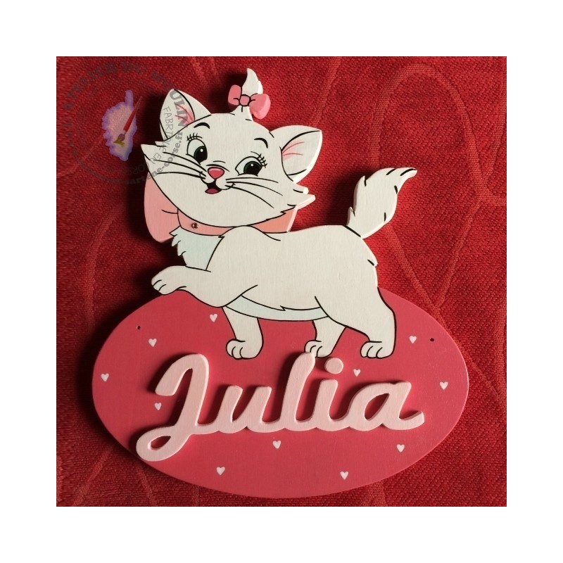 Plaque de porte avec MARIE, l'adorable petit chaton des Aristochats Plaque de porte avec MARIE, l'adorable petit chaton des Aristochats