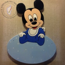 Plaque de Porte Mickey Baby à personnaliser par les couleurs et le prénom